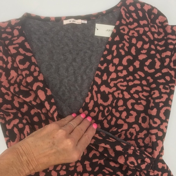 Mi Ami Leopard Print Wrap Effect Dress Sz S. #A9 - Picture 2 of 8